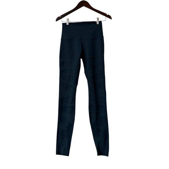 Lululemon Green Forest Mesh Cut Out Ankle Leggings Women's Gym High Rise 6 - Picture 2 of 6